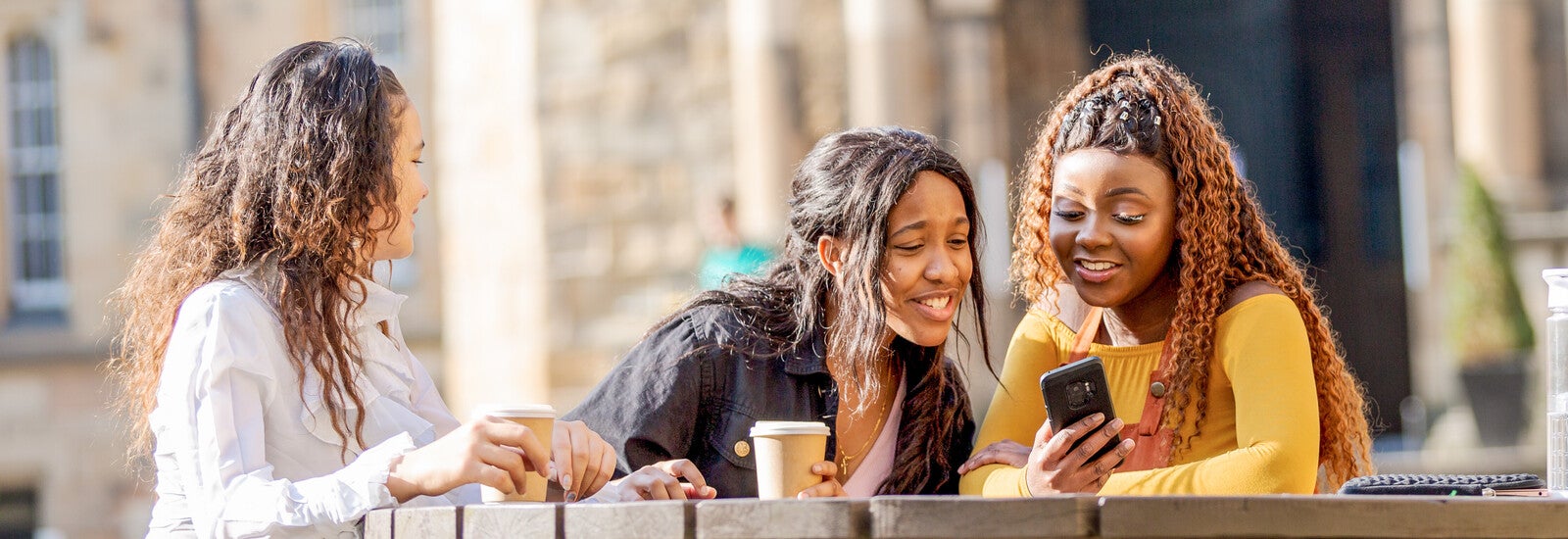 Students sat on campus