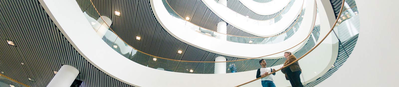 Two students in the Sir Duncan Rice Library.