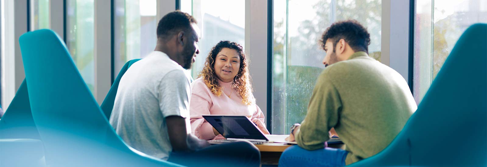 Teesside University students working together