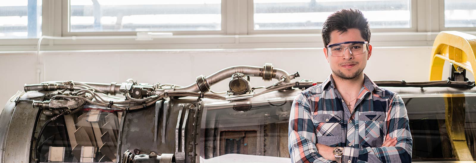 Engineering student in class