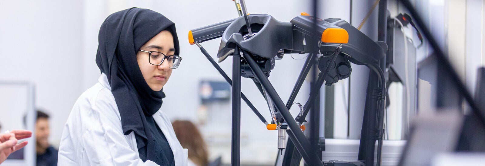 Engineering student in lab