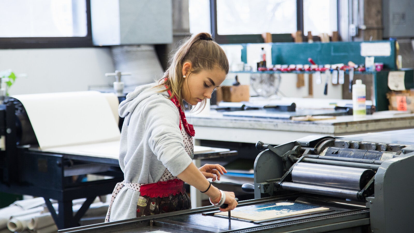 Students in science class