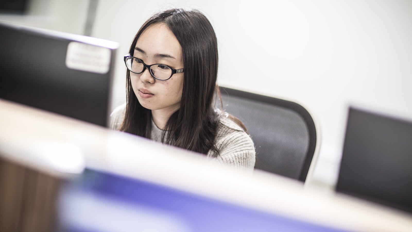 Huddersfield London student on a PC