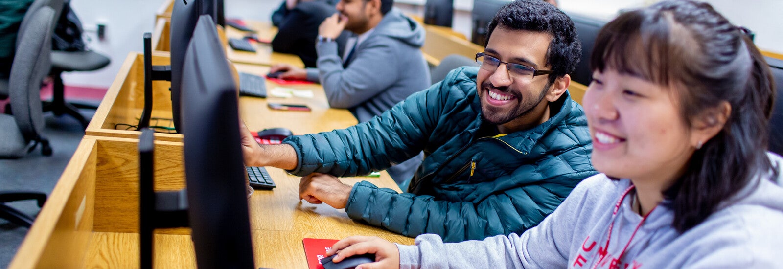 Students working together in a computer lab