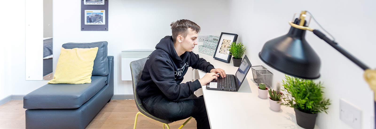 A student on a laptop