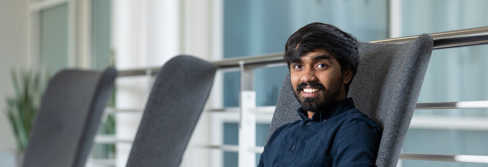 A Teesside University student in campus