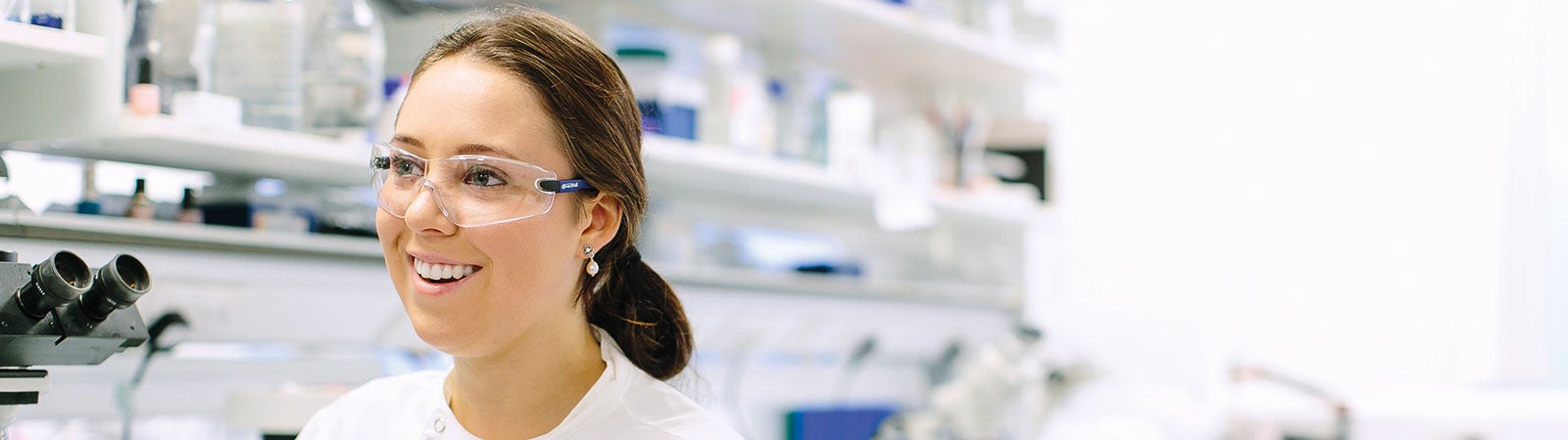 A student in a science lab