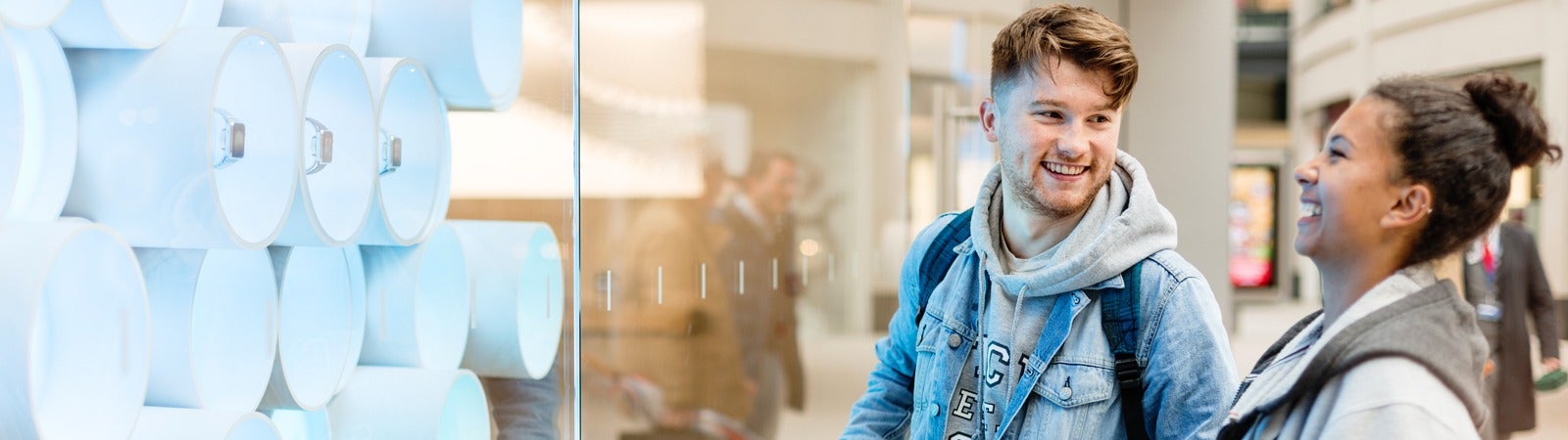 Two students on campus