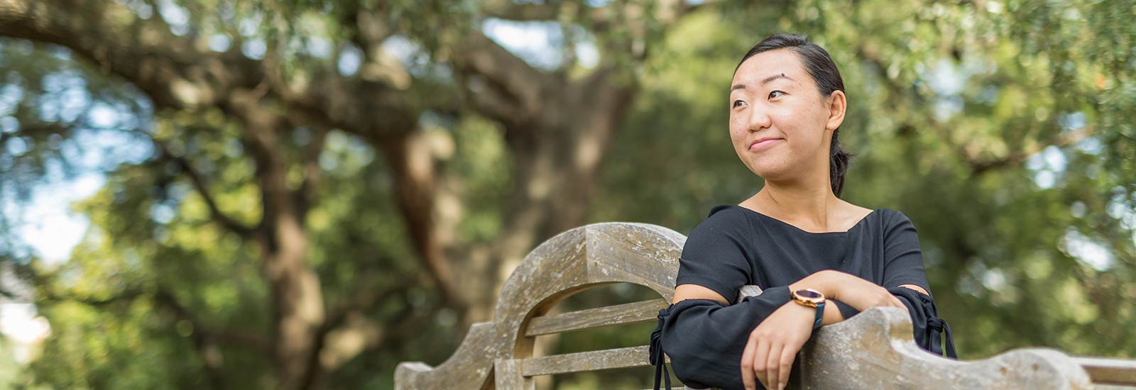 A Baylor University student on campus