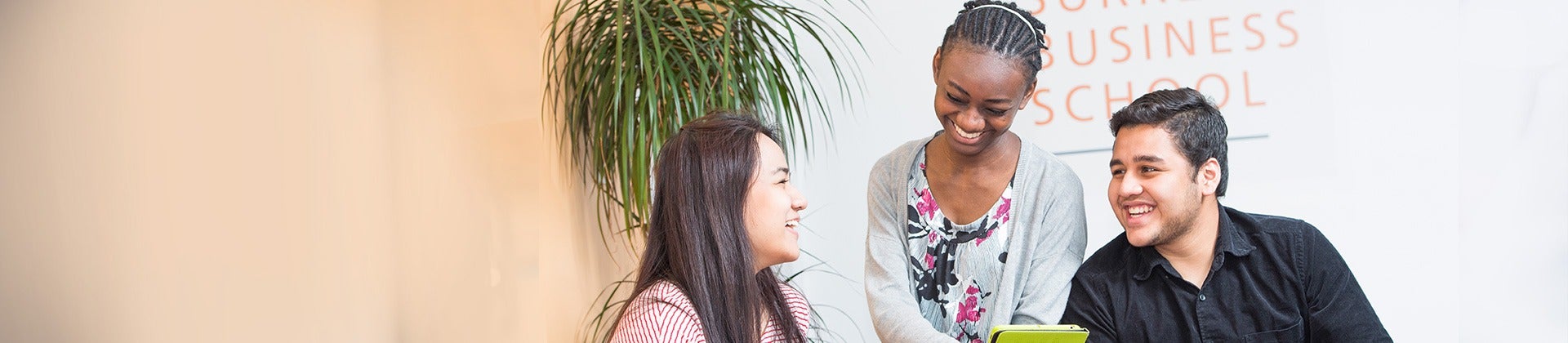 萨里大学的学生在一起欢笑