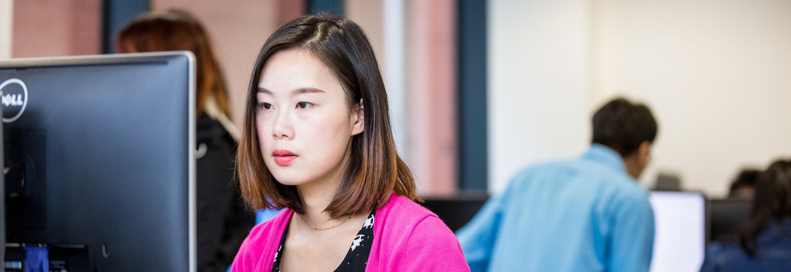 Student working on laptop