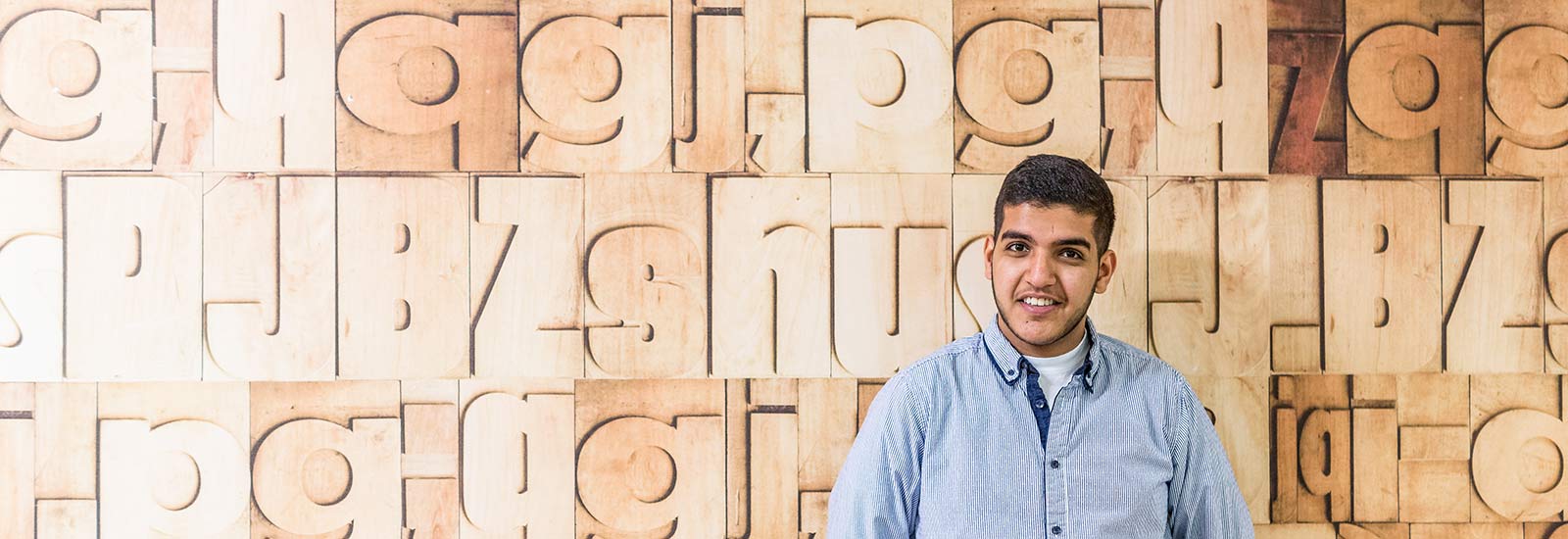 A Royal Holloway student on campus