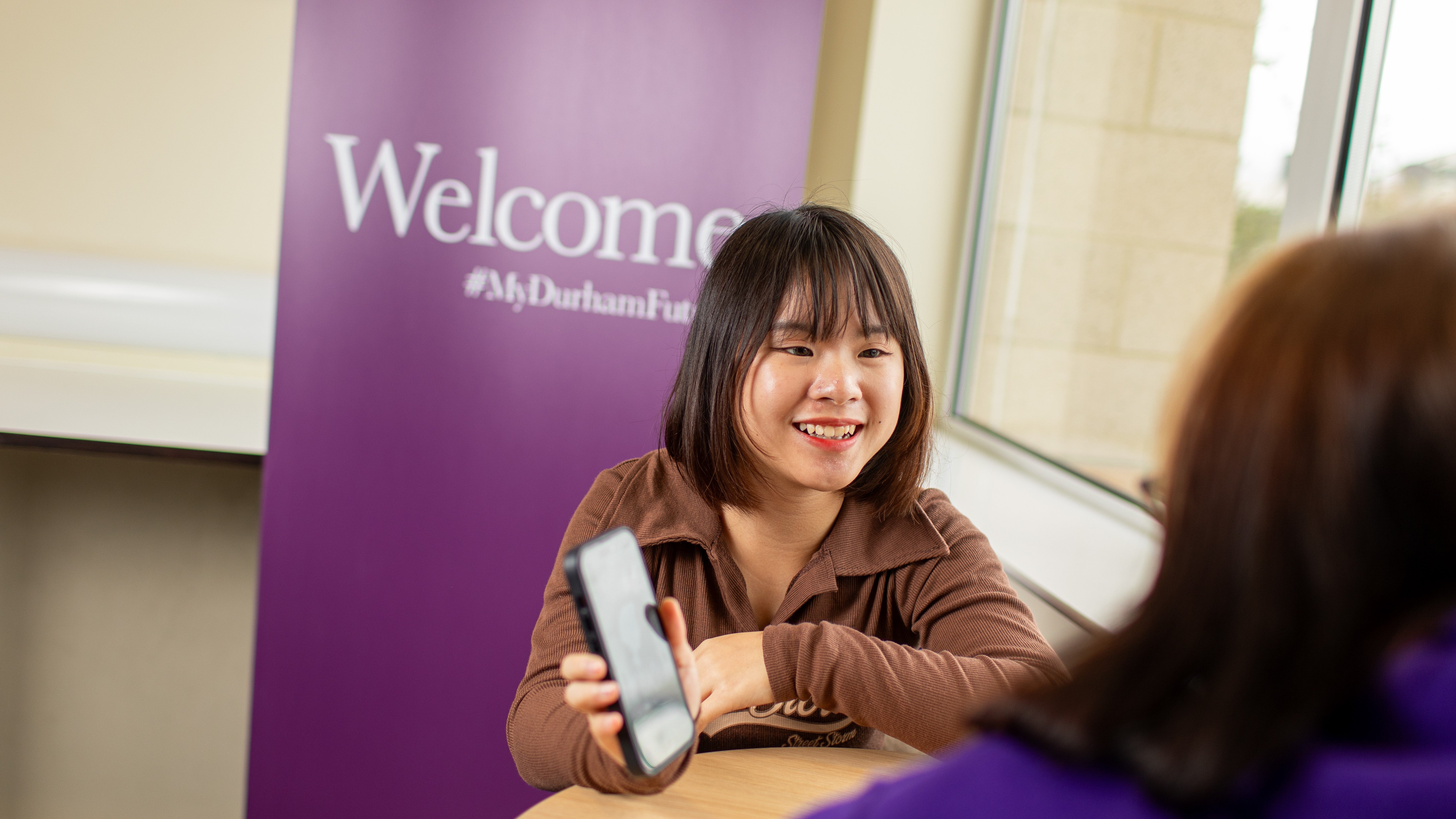 Students on campus chatting