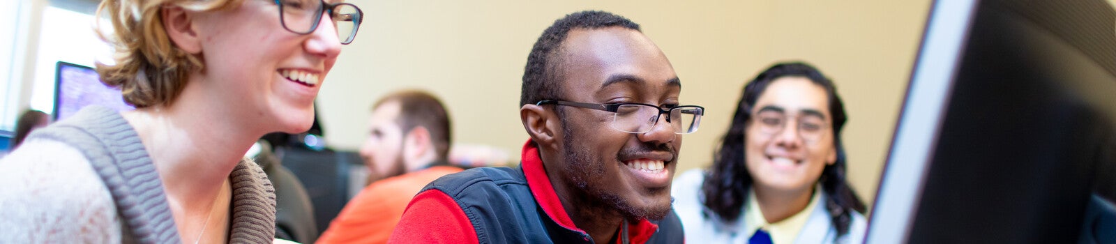 Students using computer