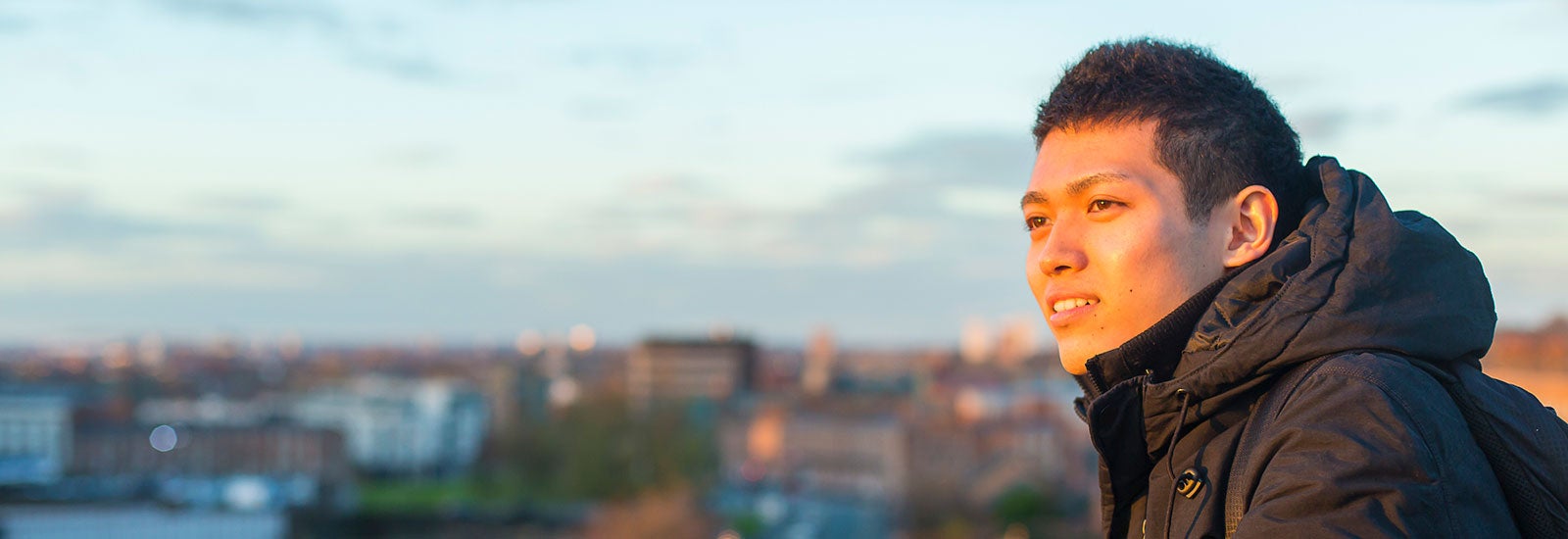 Student looking out across horizon