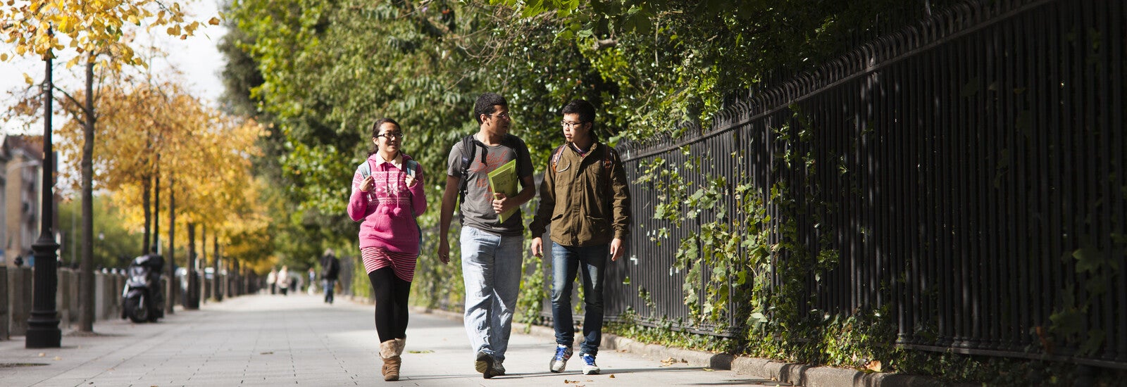 Students walking out and about in Dublin