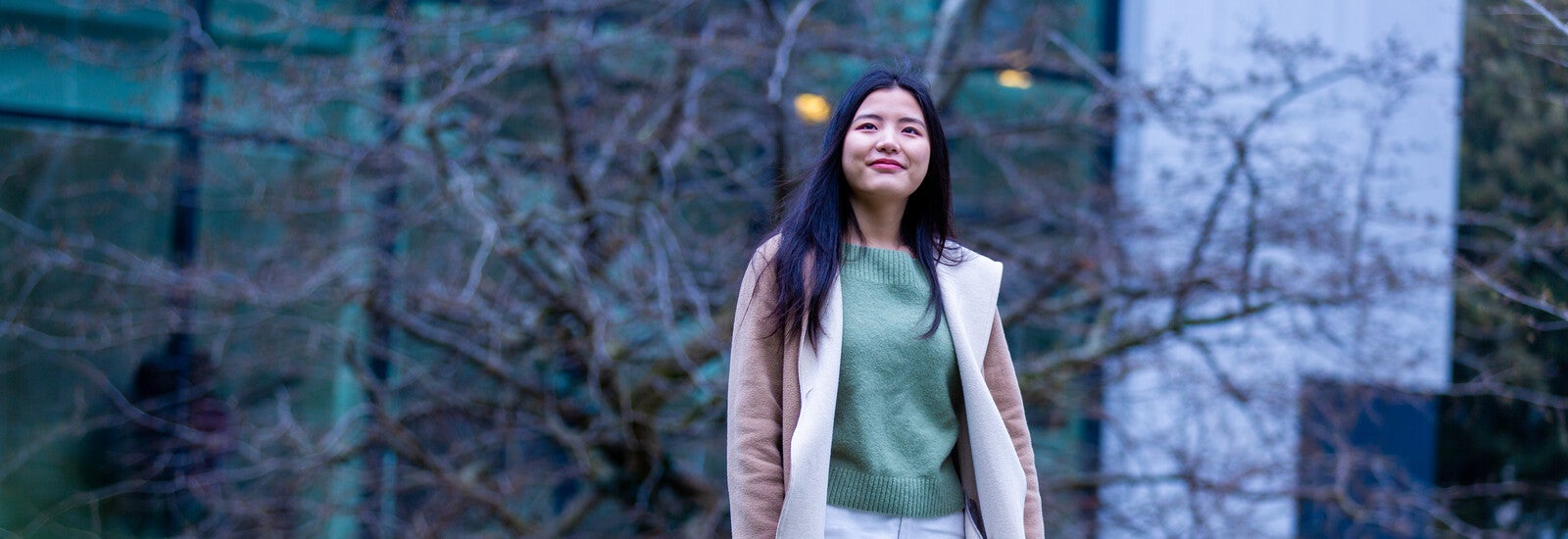 Student walking outside Dublin ISC