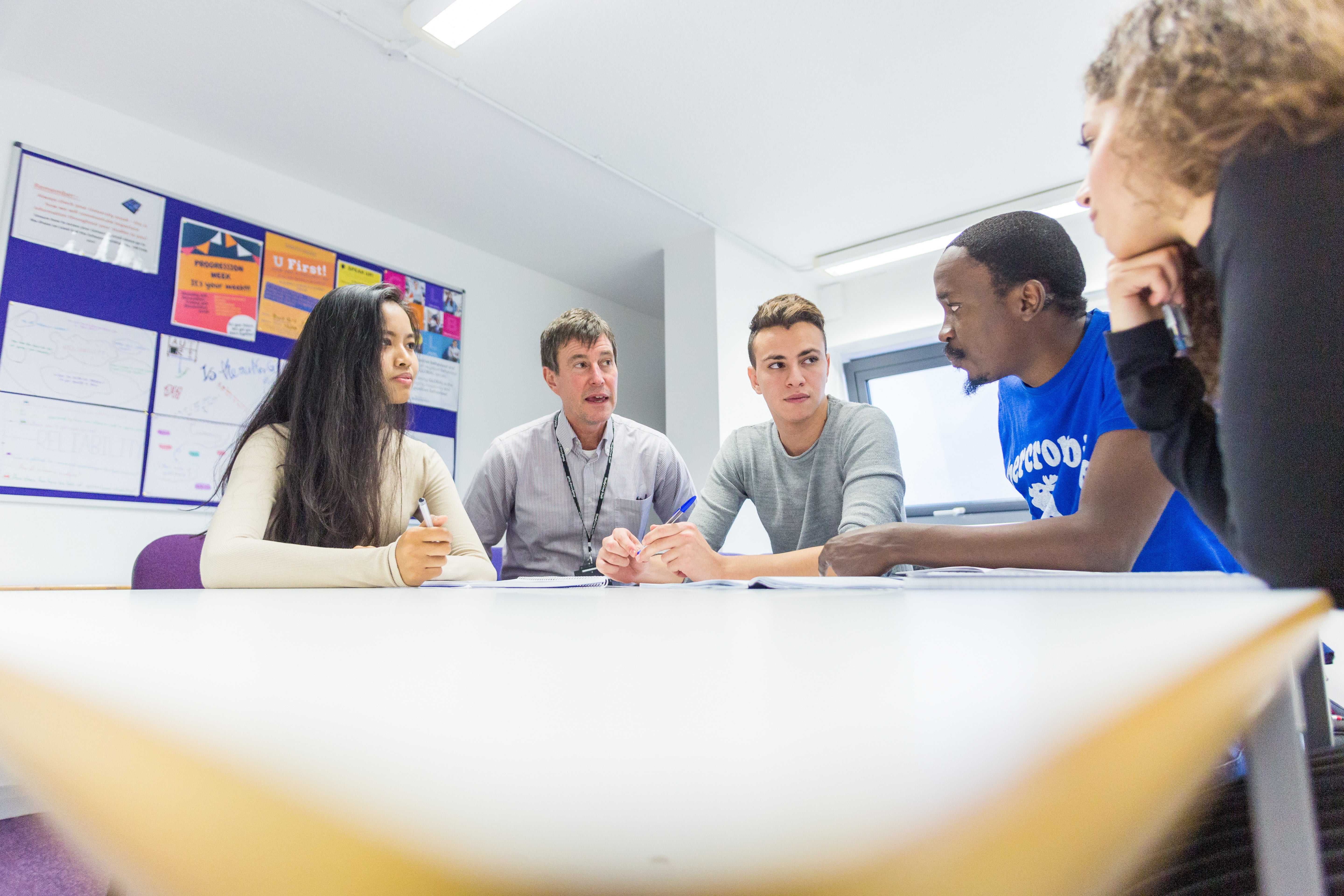 Students on campus chatting