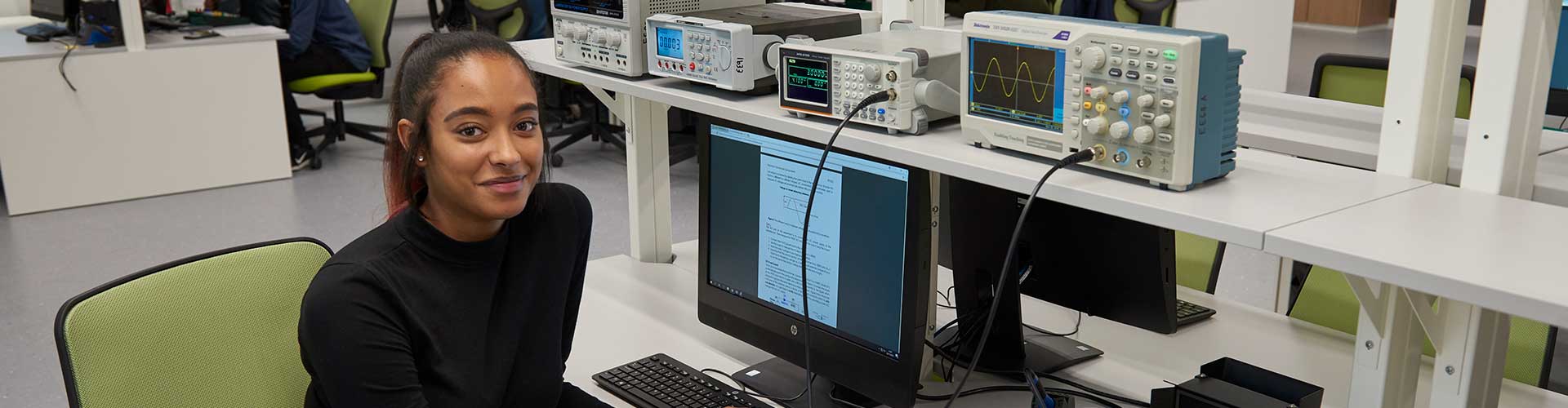 Student working at computer