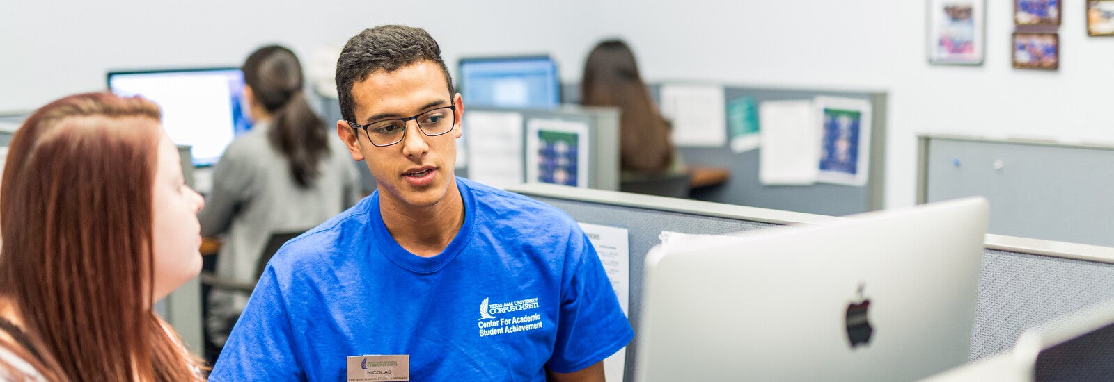 Student achievement and student working on mac