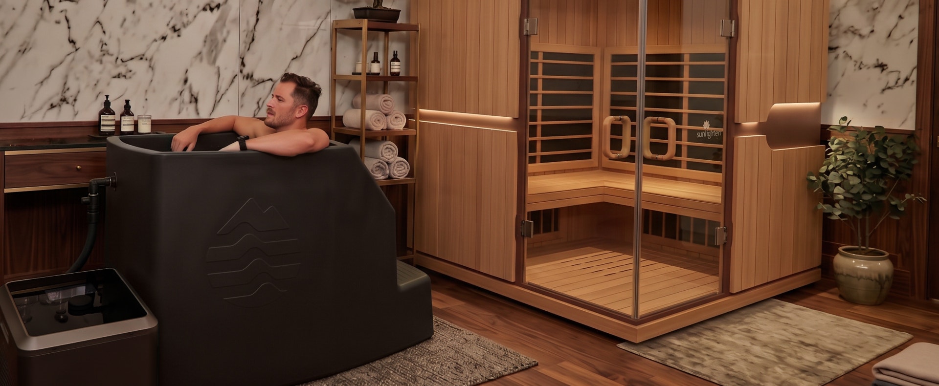 infrared sauna and cold plunge