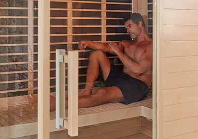 Man in Sunlighten sauna