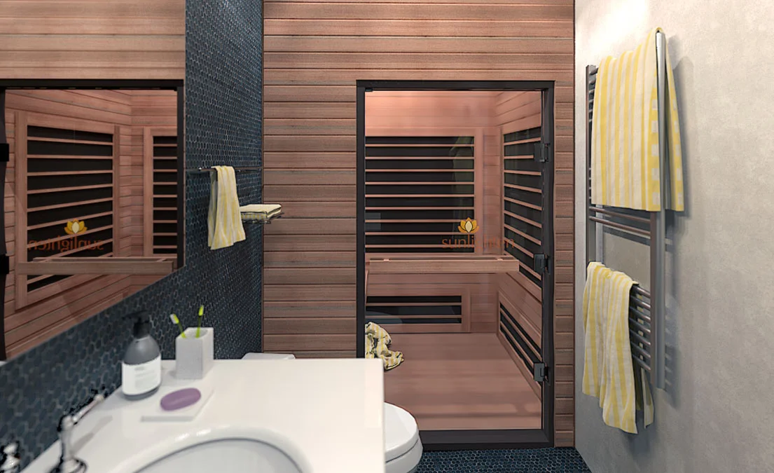 Bathroom with a Custom Sauna