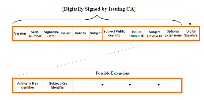Diagram of the X.509 v3 Certificate Format