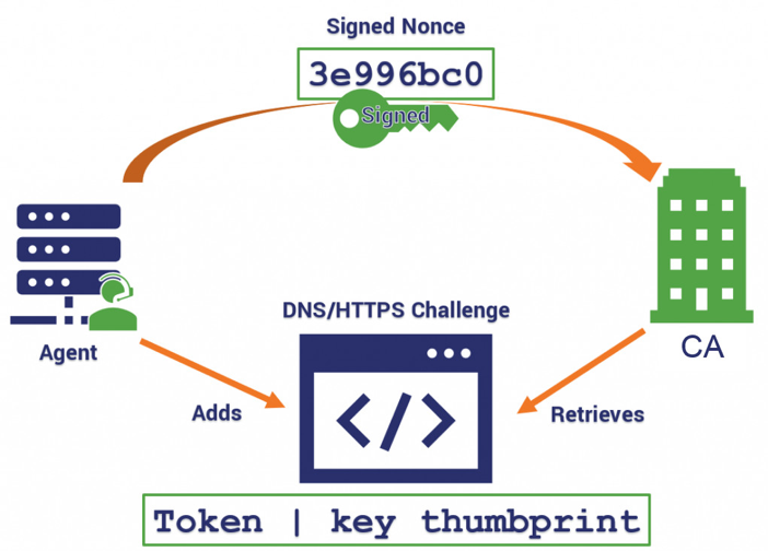 A diagram showing ACME client configuration as described above.
