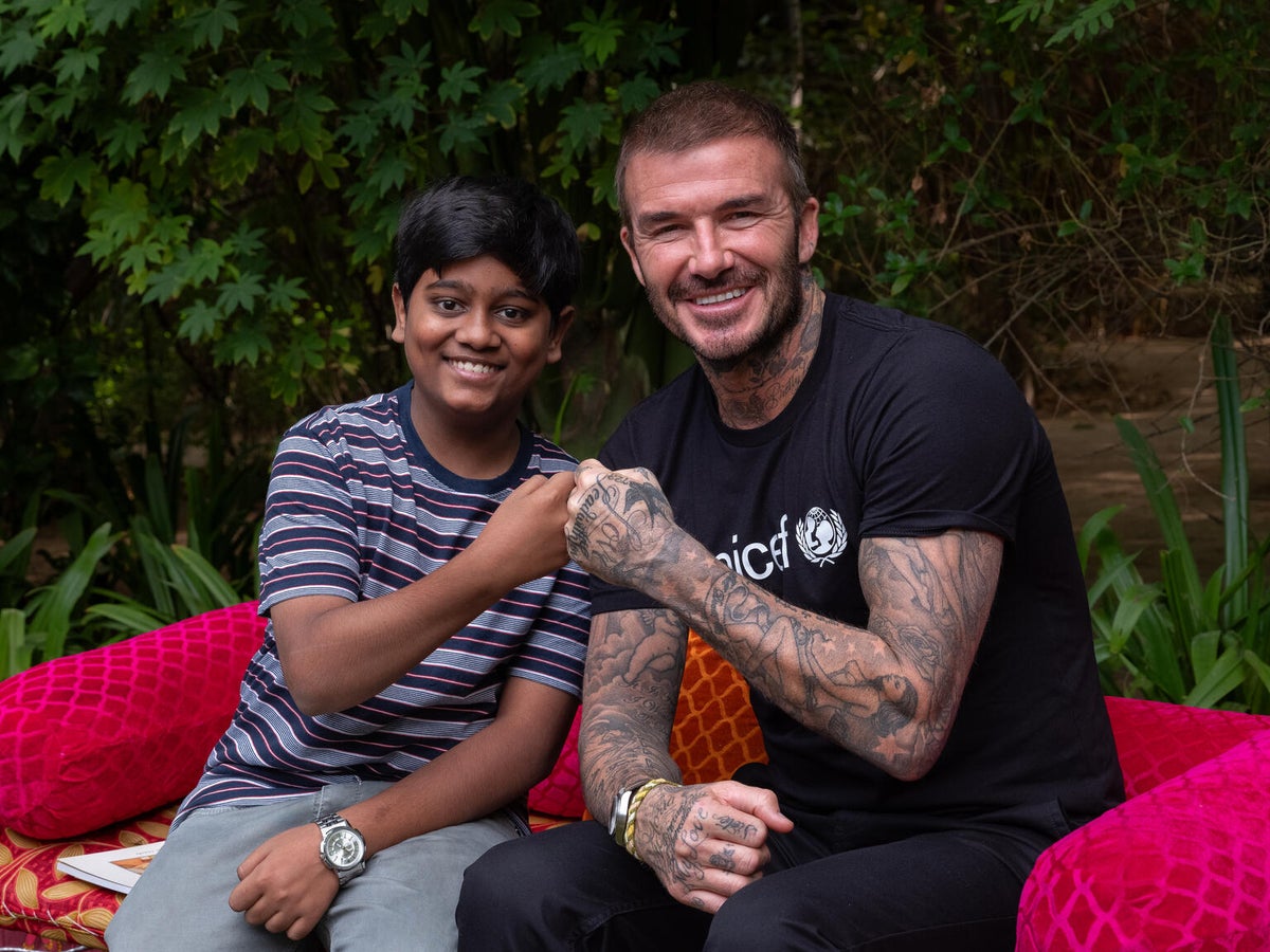 David Beckham visited India to meet young people.