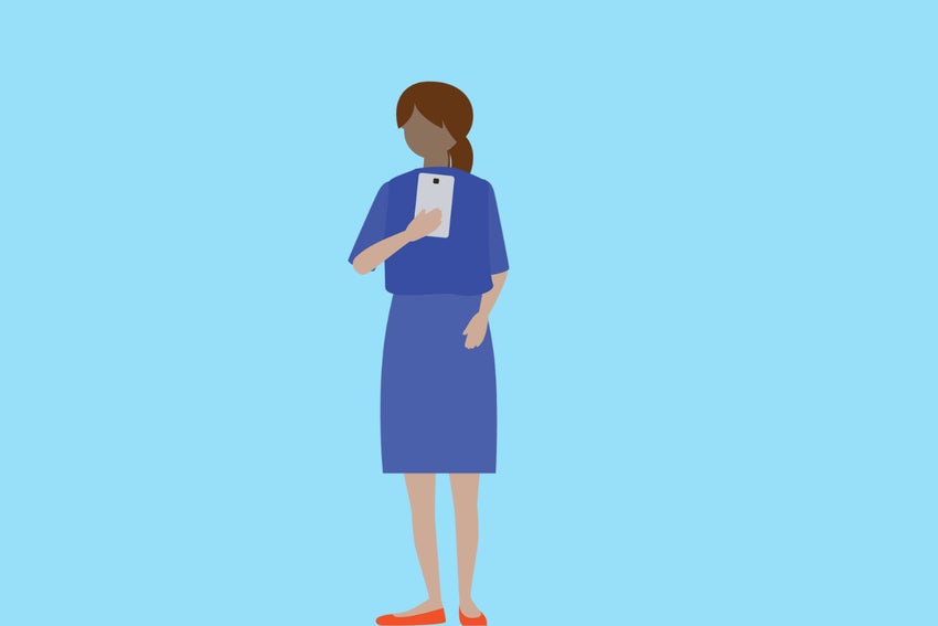 Illustration of mother taking a picture