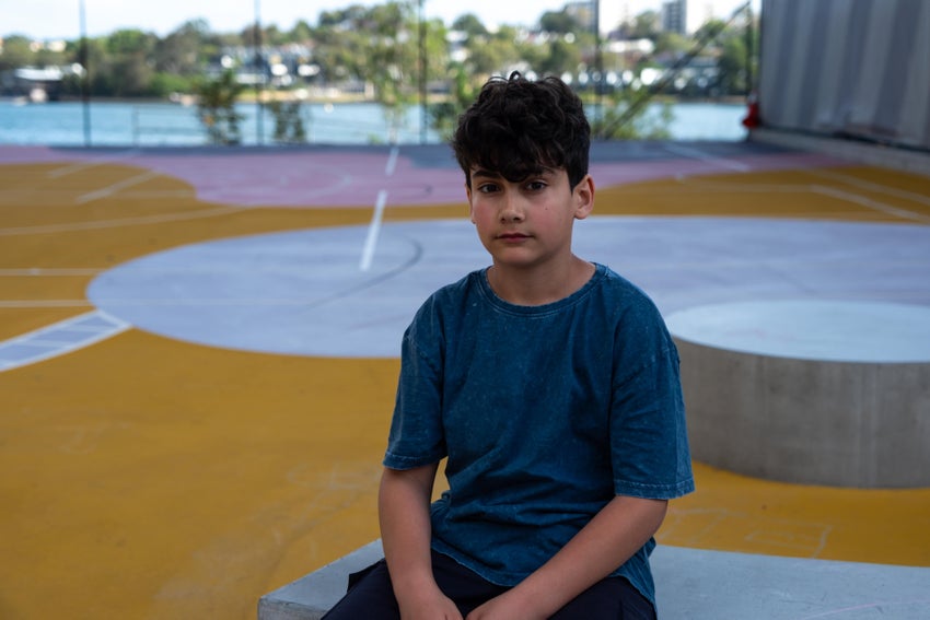 A young boy at a playground