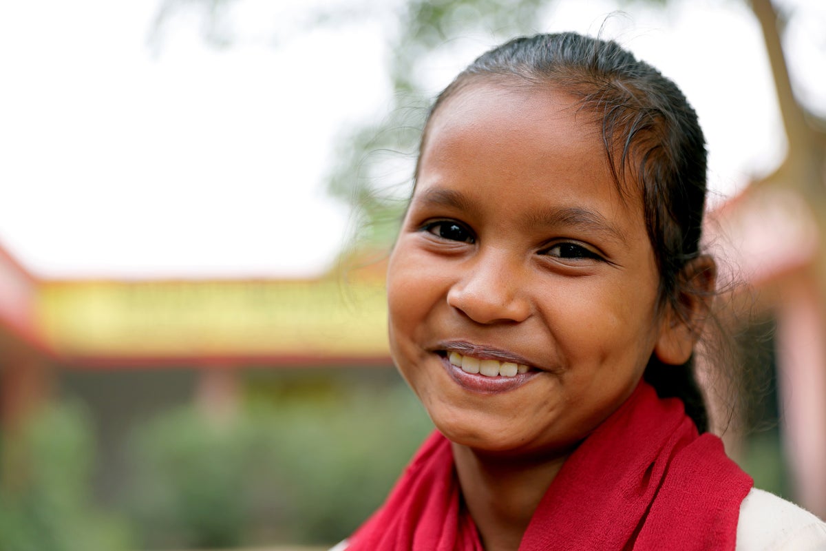 Child smiling at camera