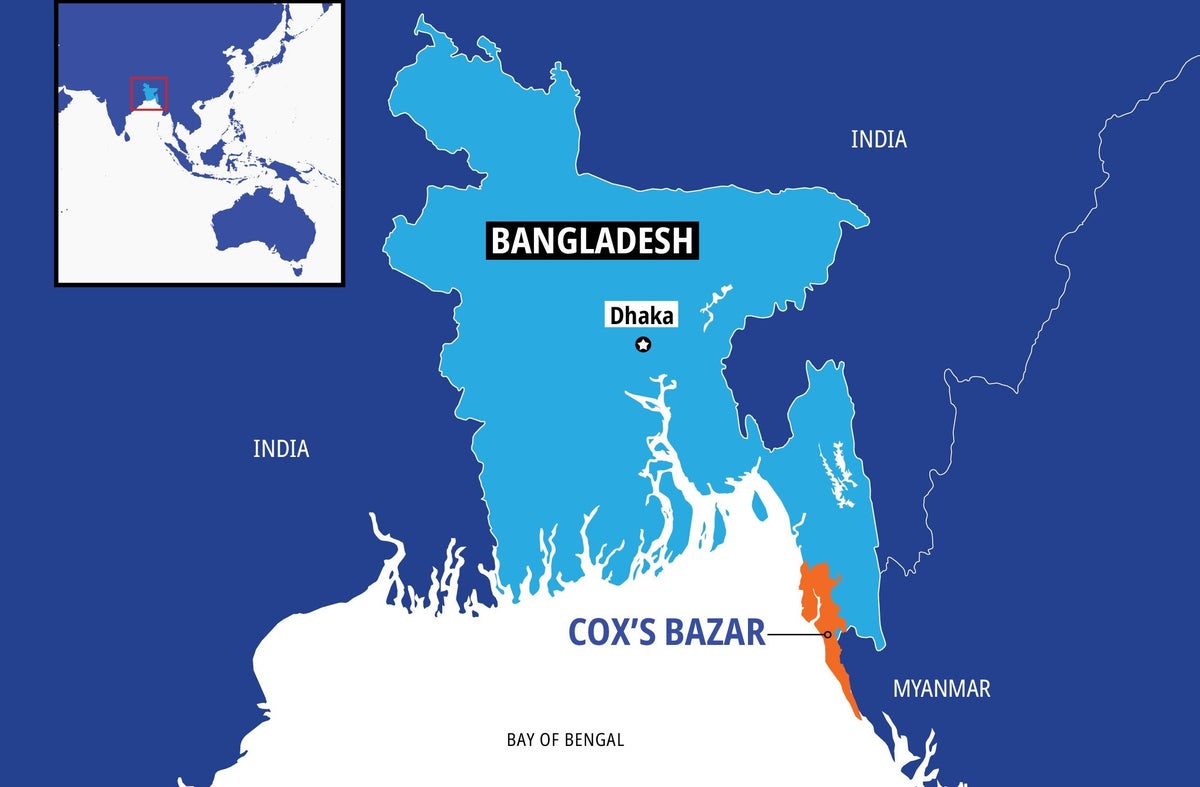 Map of Bangladesh and surrounding countries