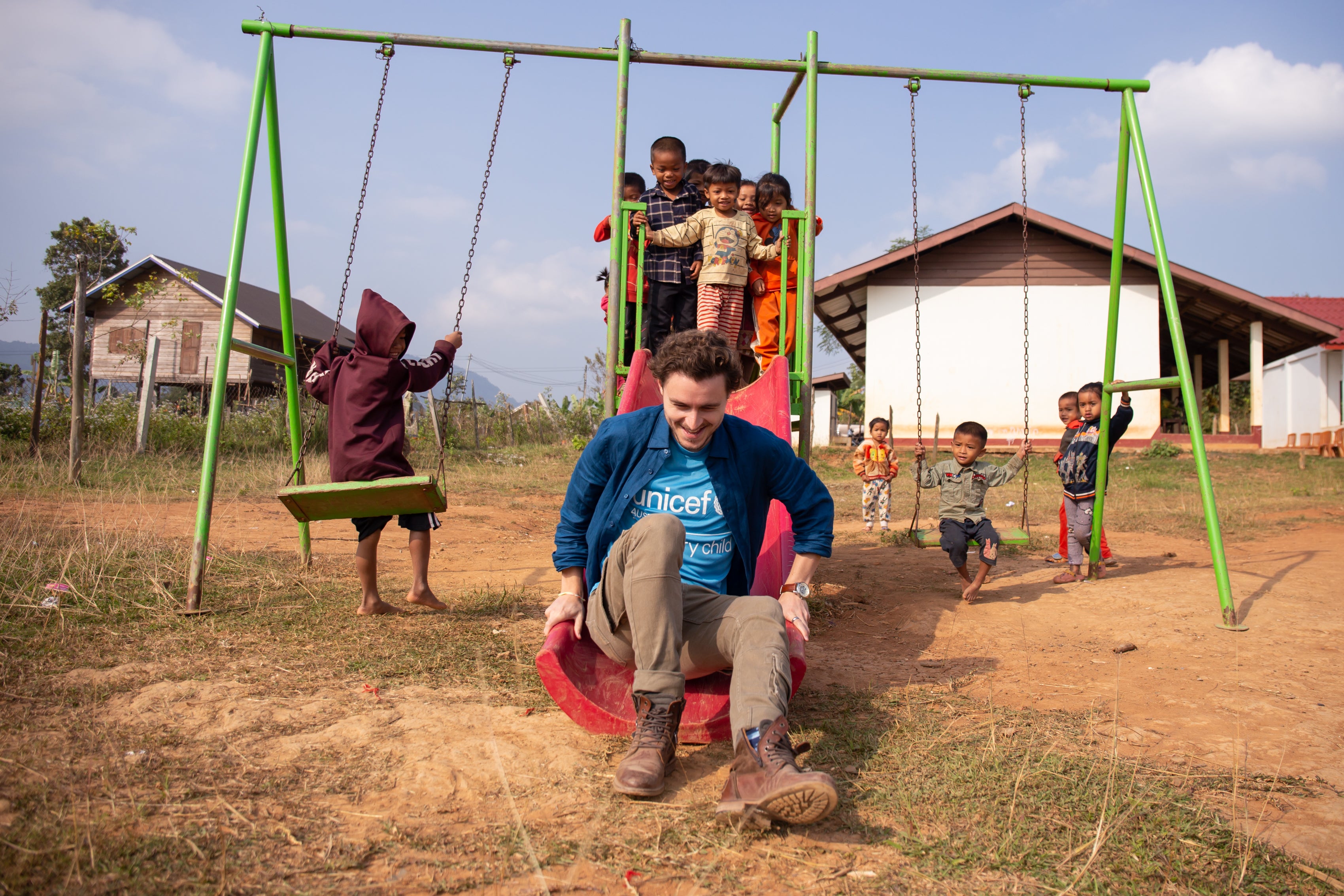 Callan plays on the playground