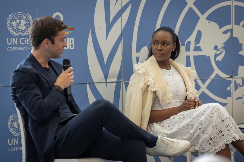 Members of UNICEF NextGen participate in a panel discussion at the UNICEF NextGen Global Summit.