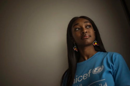 Jewoseydi Barry, 18, said the Voice to parliament is a big topic of conversation at her high school.CREDIT: