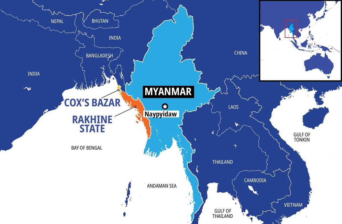 Map illustration of Myanmar
