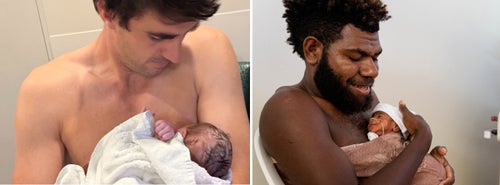 Two dads, different stories, same technique 