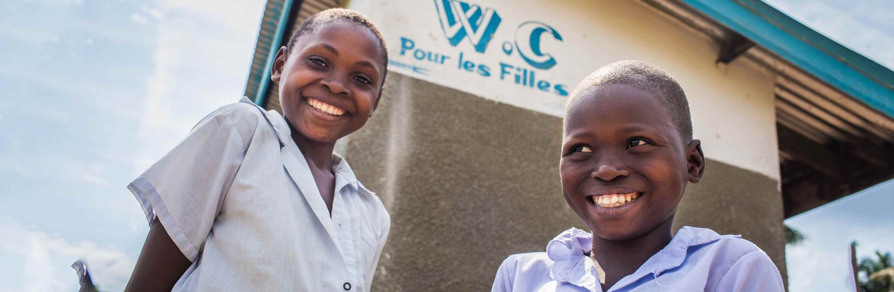 African children smiling at camera