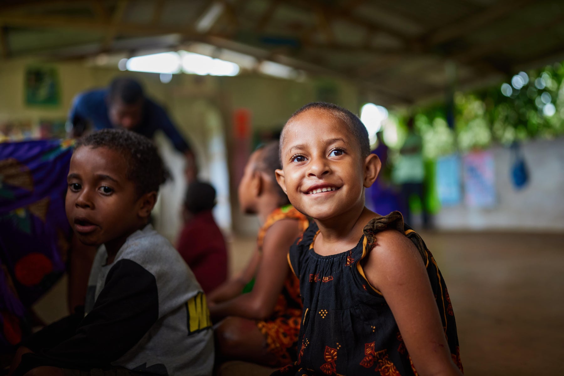 A young girl attends an early education centre in Papua New Guinea.