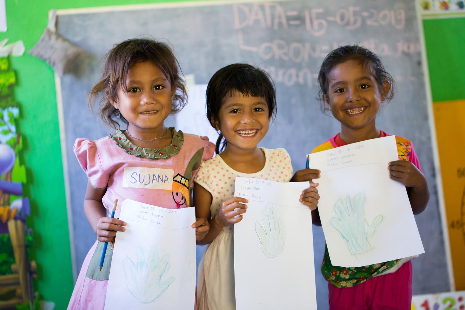 Children at early learning centre