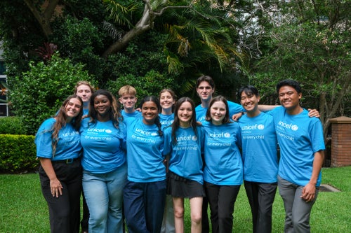 A group photo of the 2025 UNICEF Australia Young Ambassadors