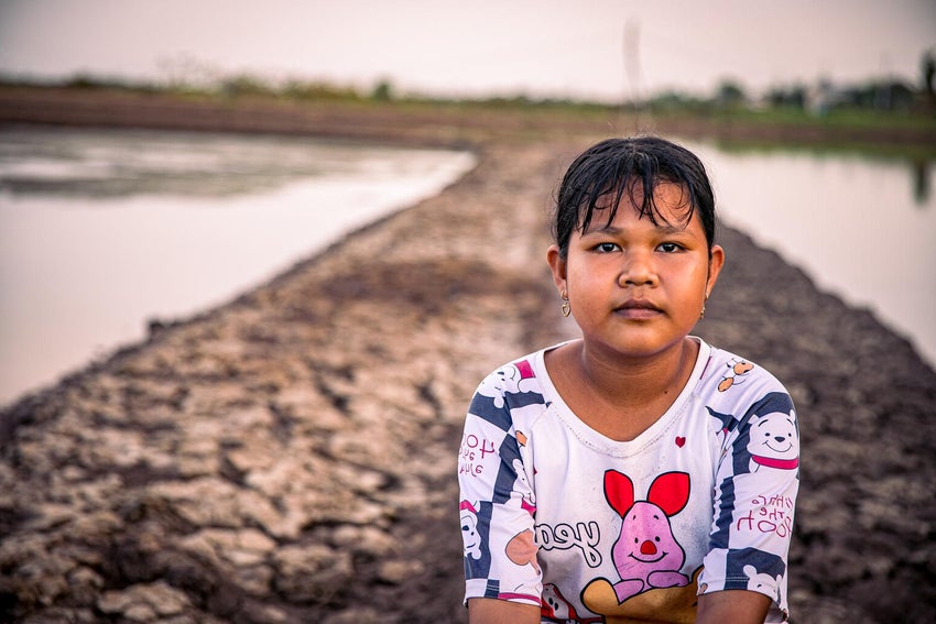 A child looking at the camera