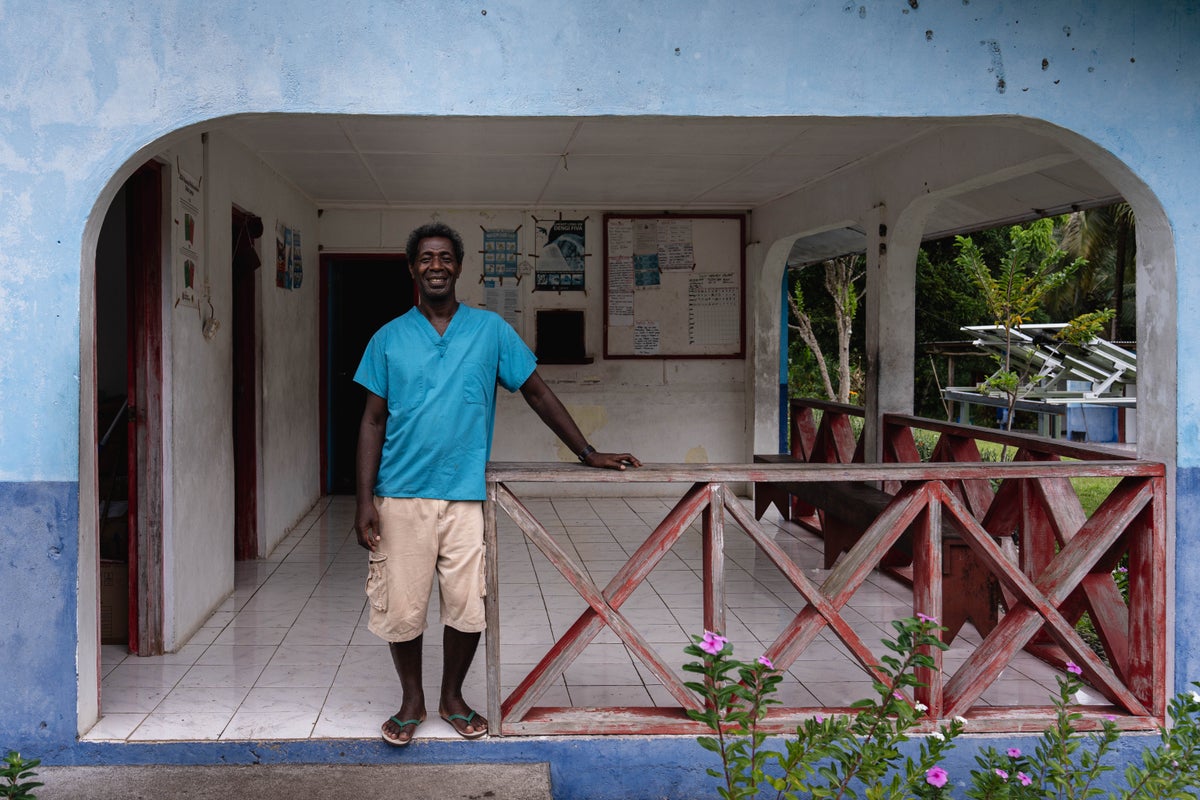 Nurse Francisco at the remote health centre on Santo Island