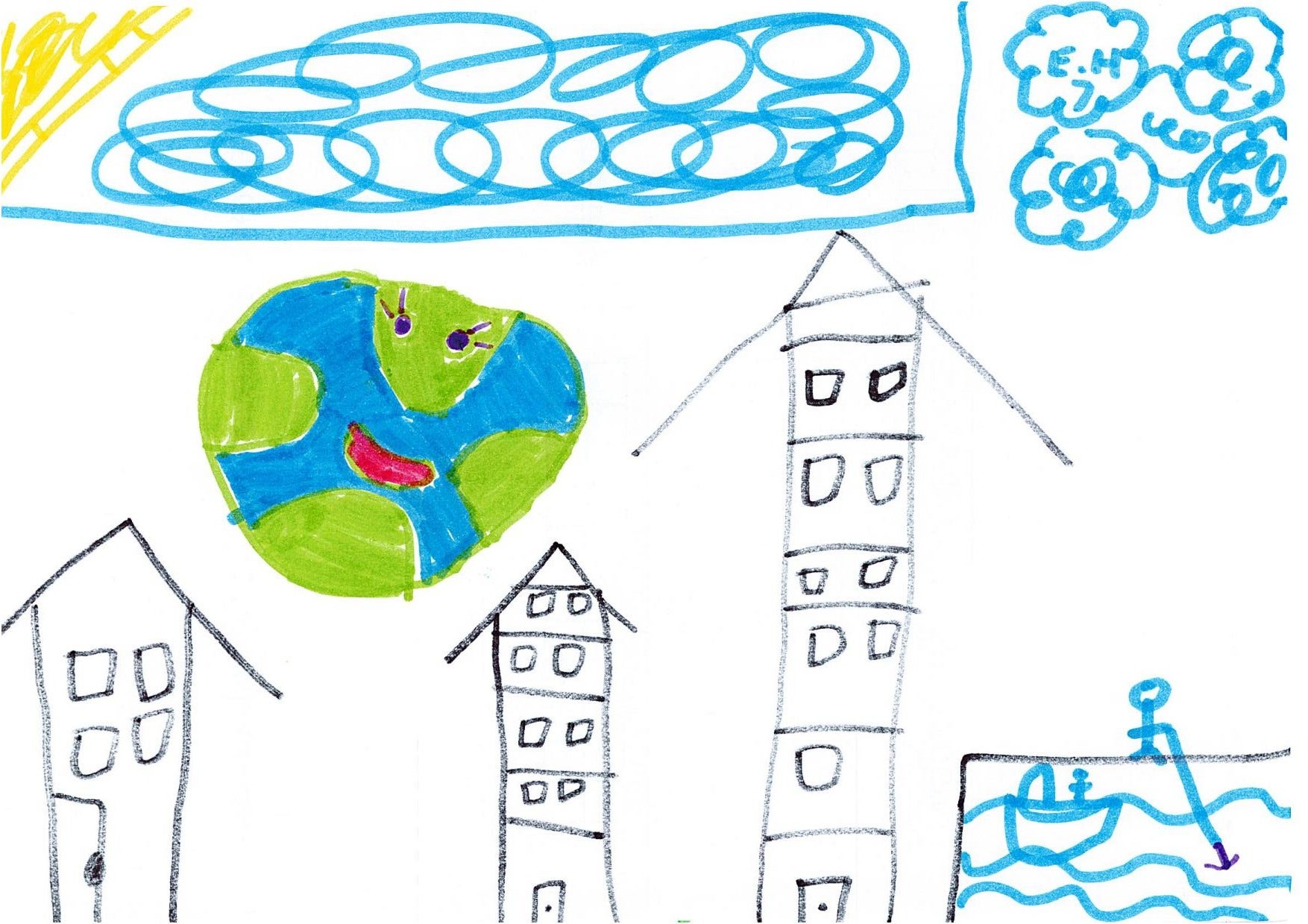 Illustration by a child impacted by floods
