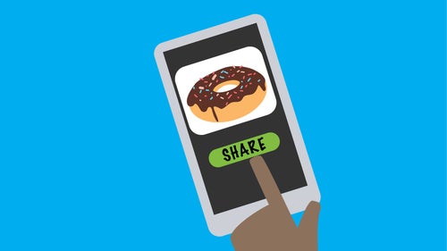 Illustration of sharing images online