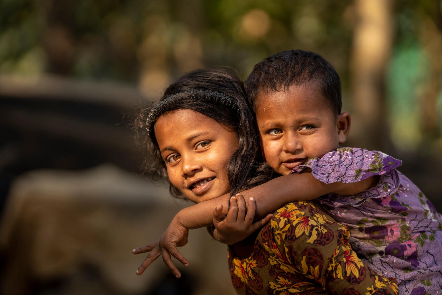 Two children playing in Bangladesh