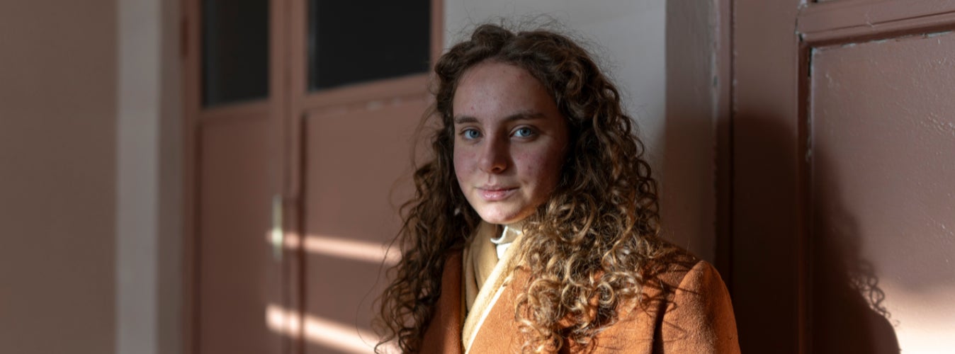 A portrait of 16-year-old Veronika from Ukraine.