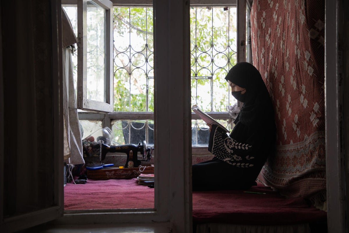 Shafiqa, 15, continues to find ways to keep learning.